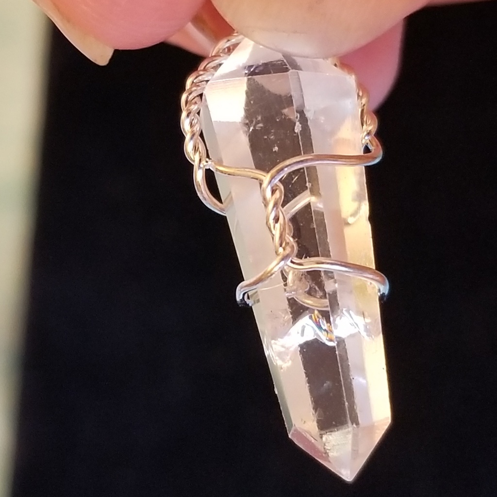 Nwt Handmade Quartz Sterling Wirewrap Pndnt